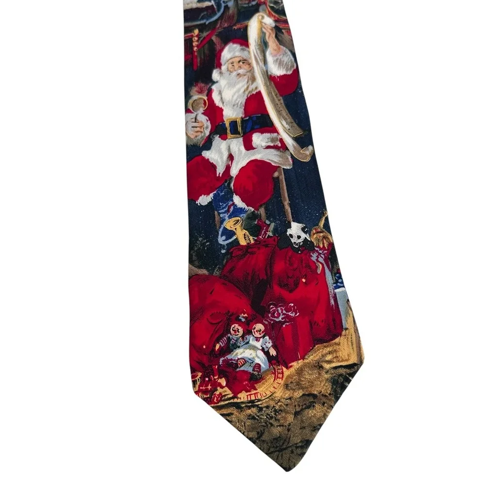 Vintage 1996 Hallmark Tie Saint Nick Santa Claus Christmas Tree Toys‎ Mens Silk